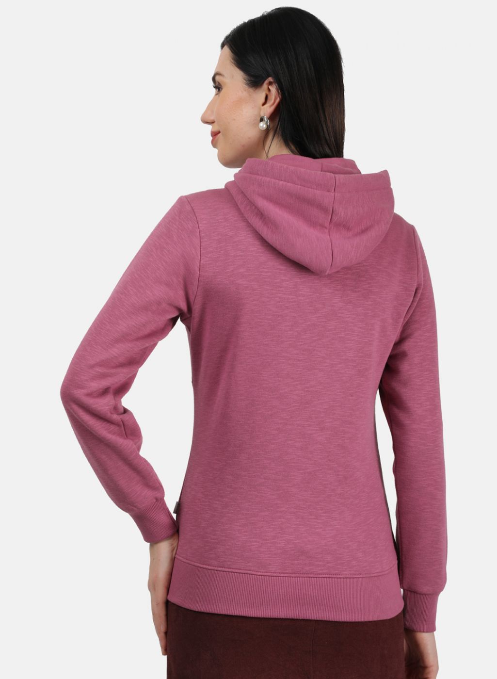 Women Dark Pink Solid Sweatshirt