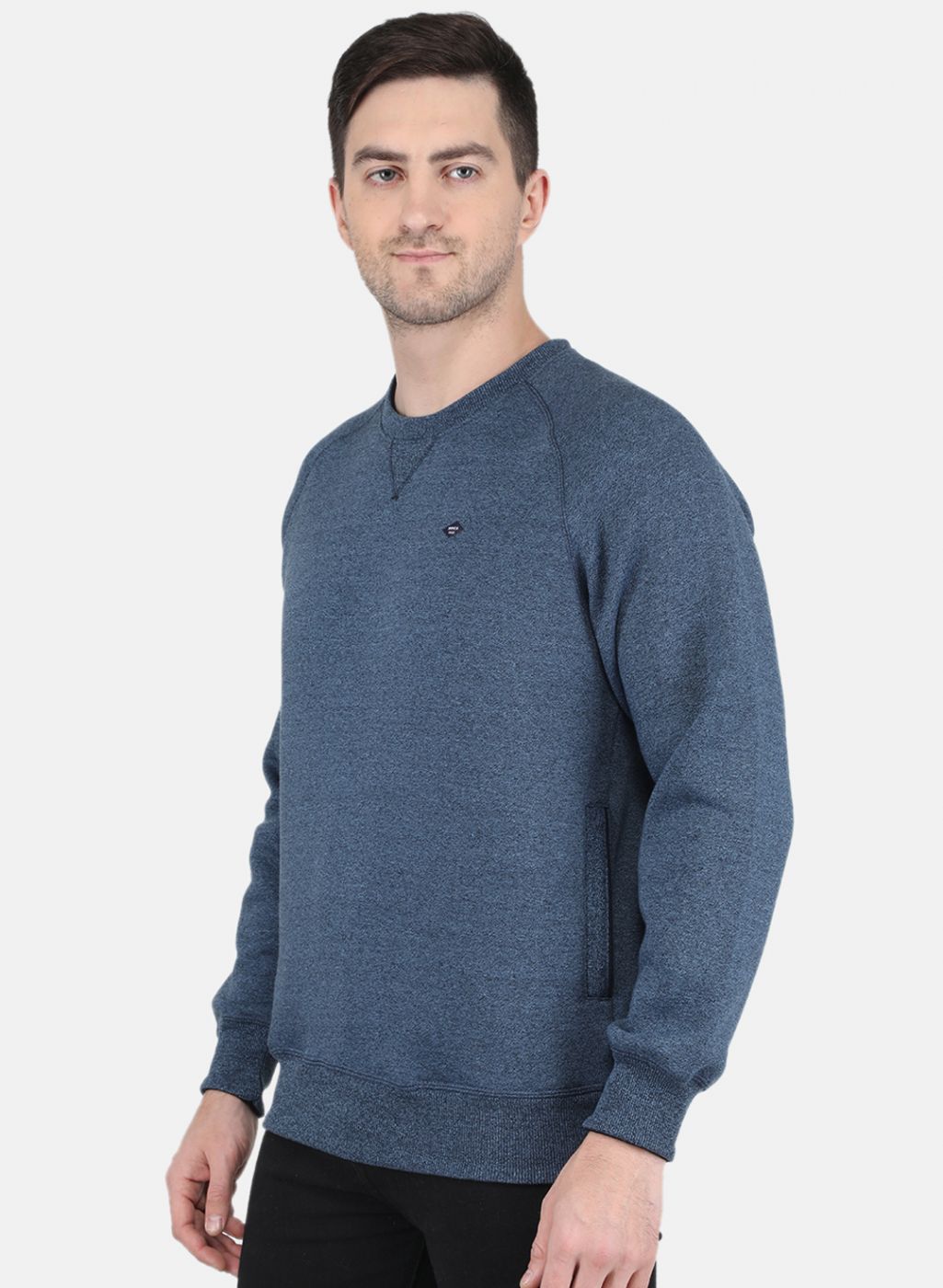 Men Blue Solid Sweatshirt