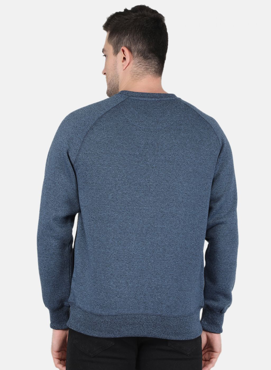 Men Blue Solid Sweatshirt