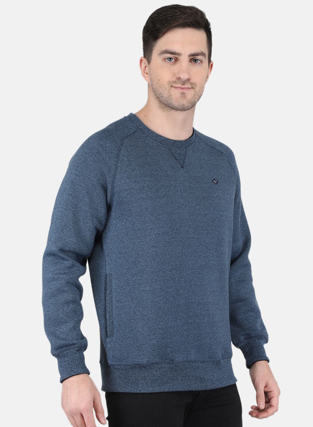Men Blue Solid Sweatshirt