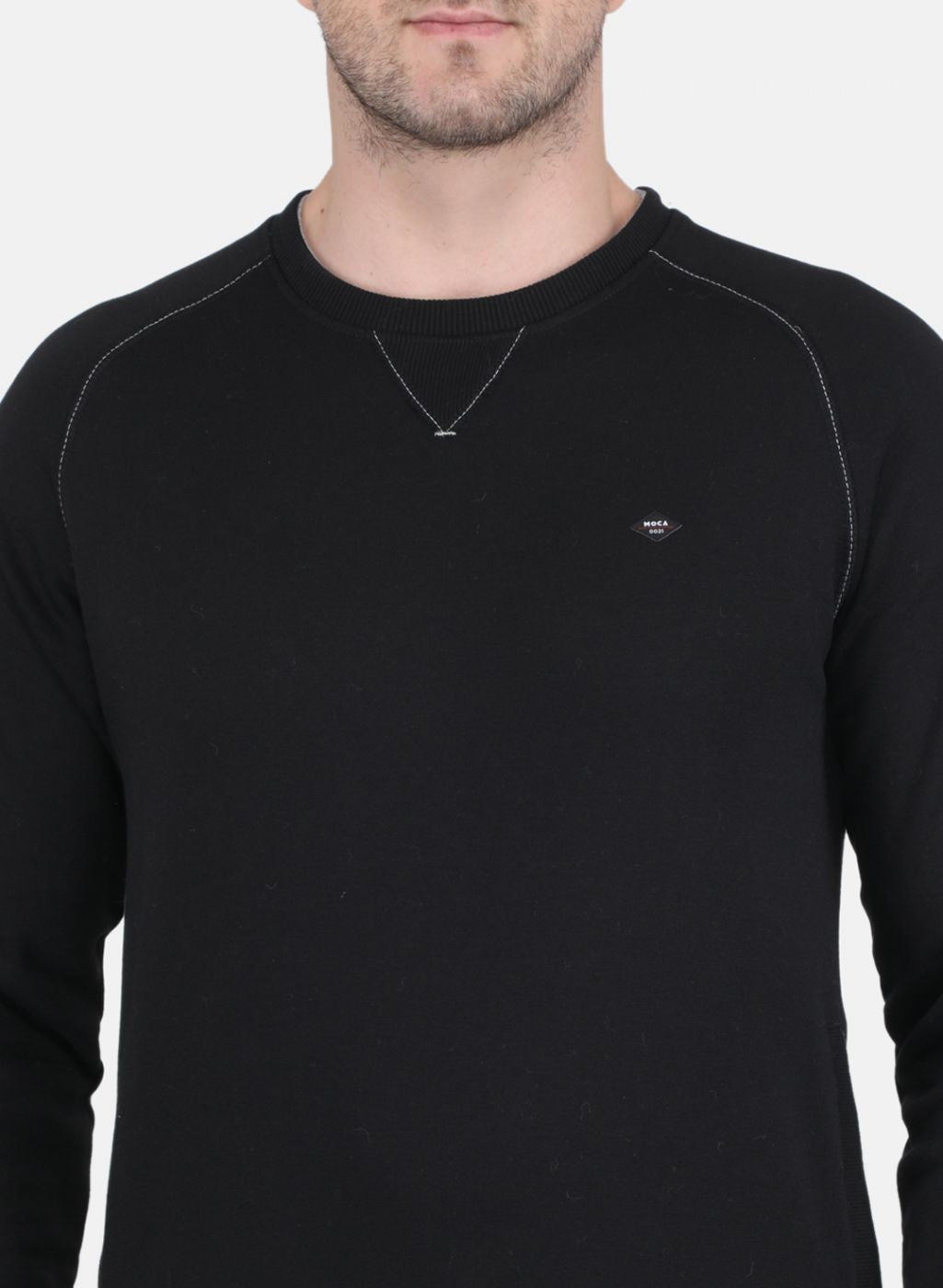 Men Black Solid Sweatshirt