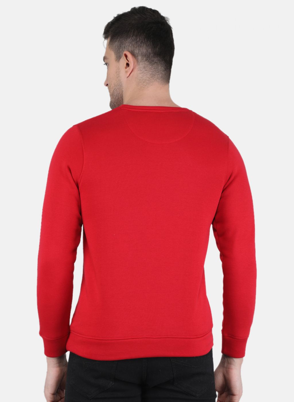Men Red Solid Sweatshirt