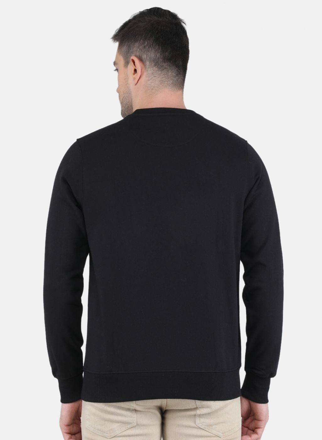 Men Black Solid Sweatshirt