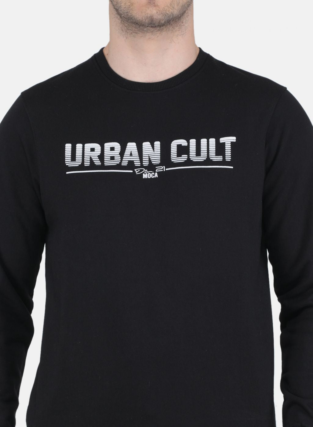 Men Black Solid Sweatshirt