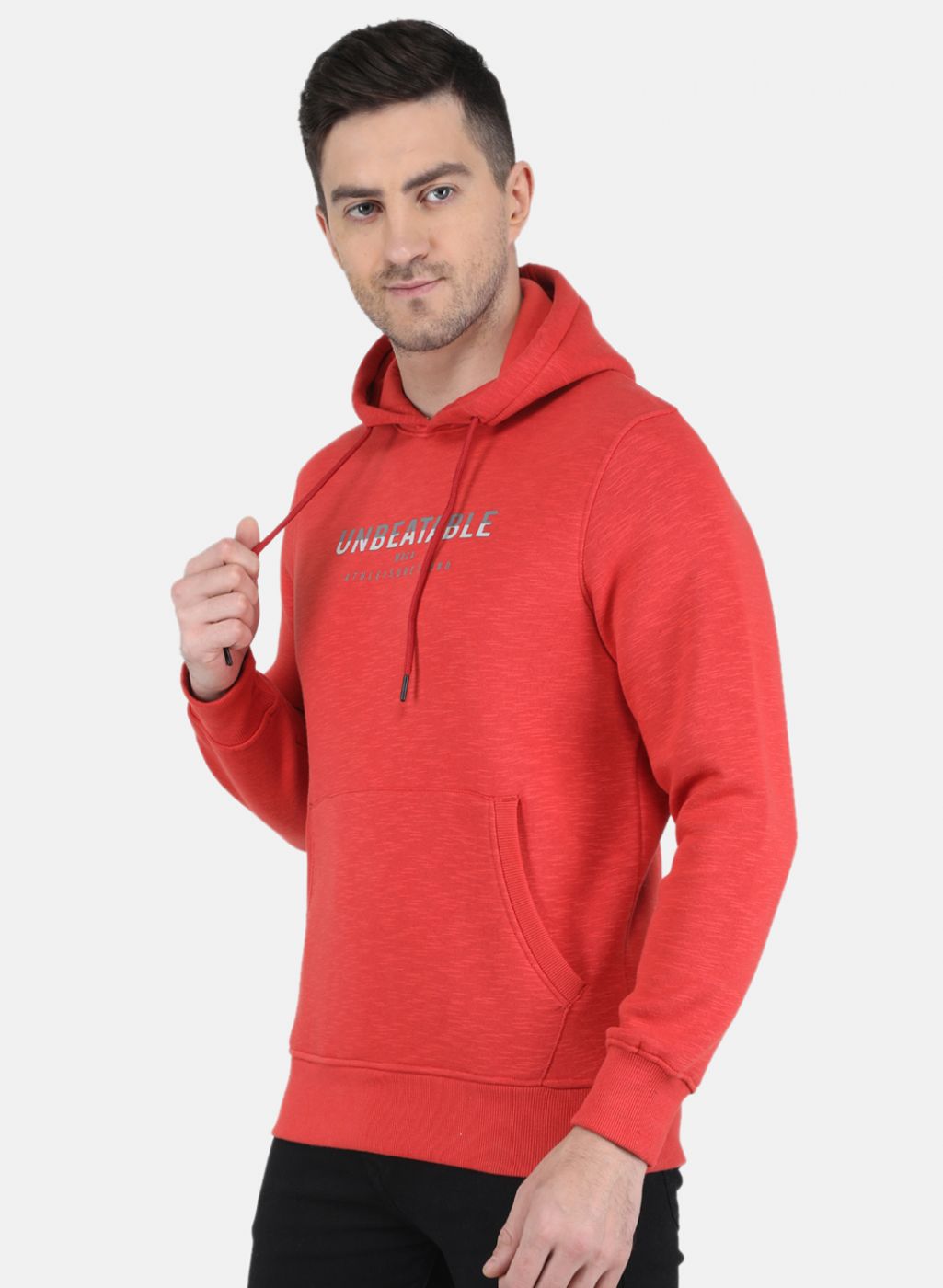 Men Orange Solid Sweatshirt