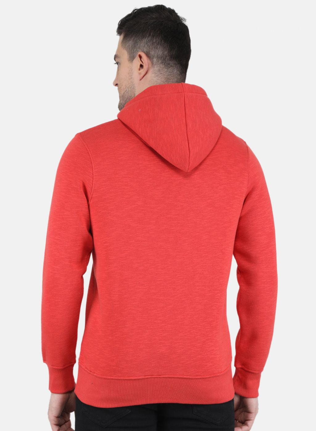 Men Orange Solid Sweatshirt