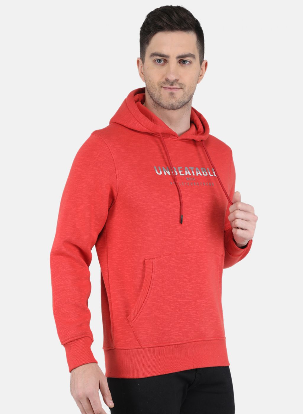 Men Orange Solid Sweatshirt