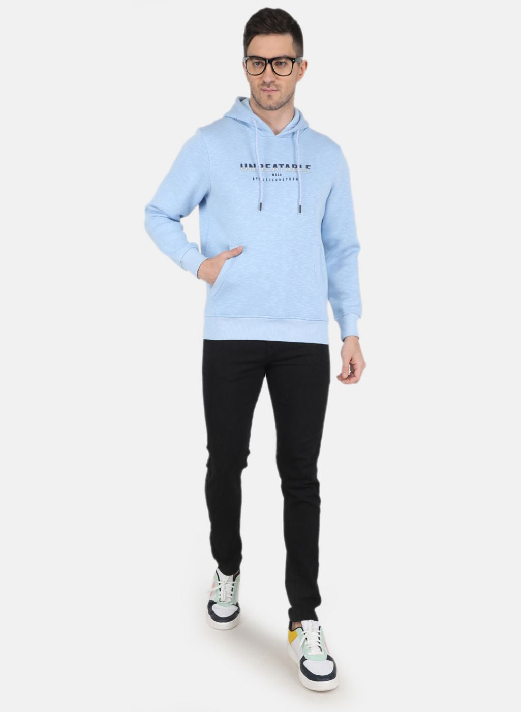 Men Blue Solid Sweatshirt