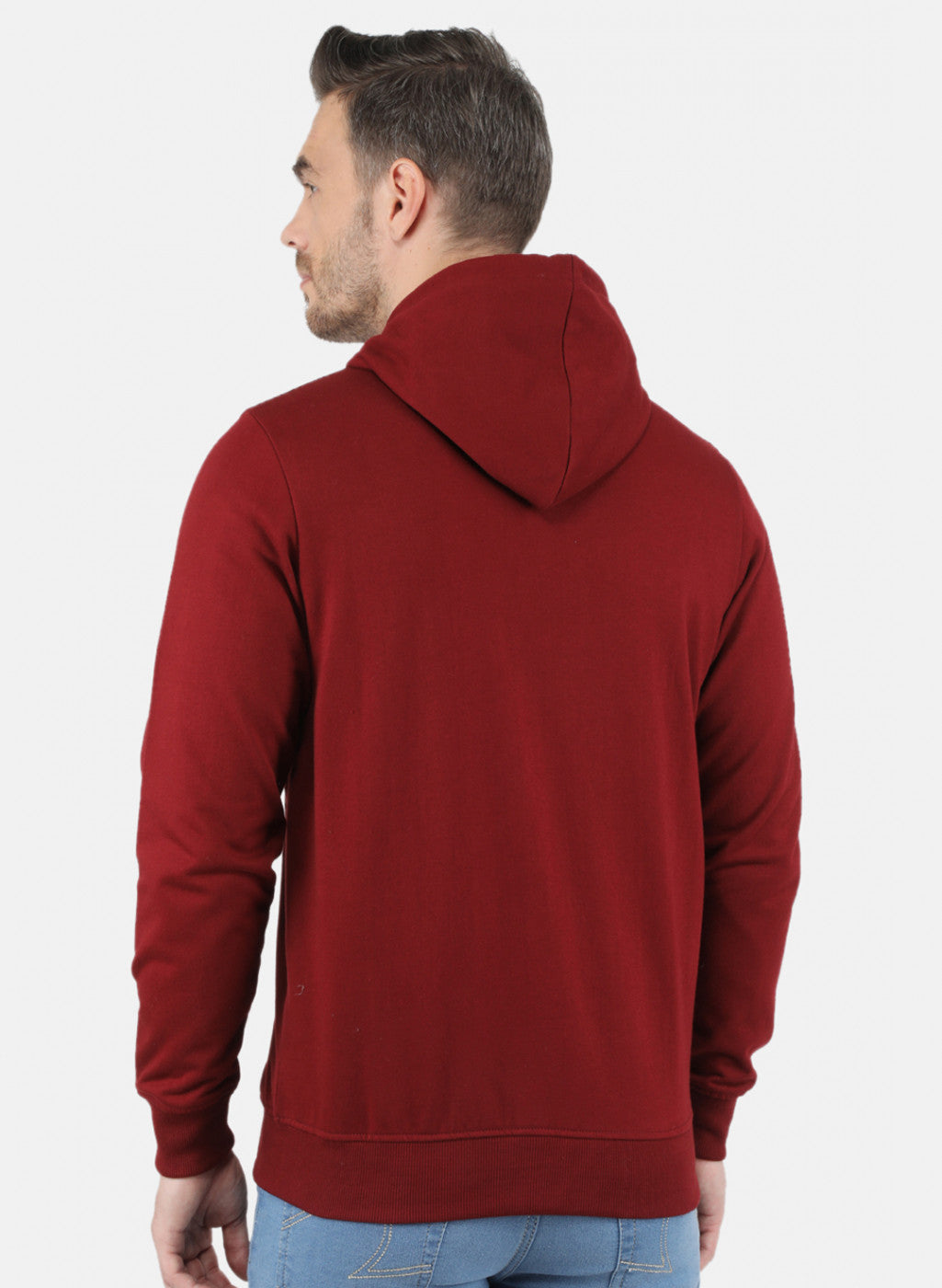 Men Maroon Solid Sweatshirt