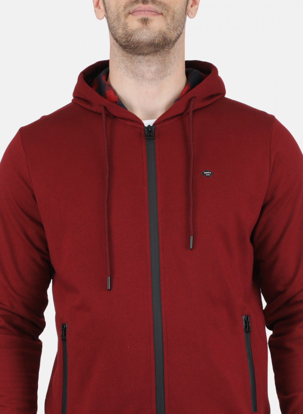 Men Maroon Solid Sweatshirt