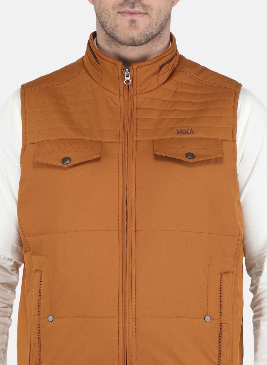 Men Brown Solid Jacket