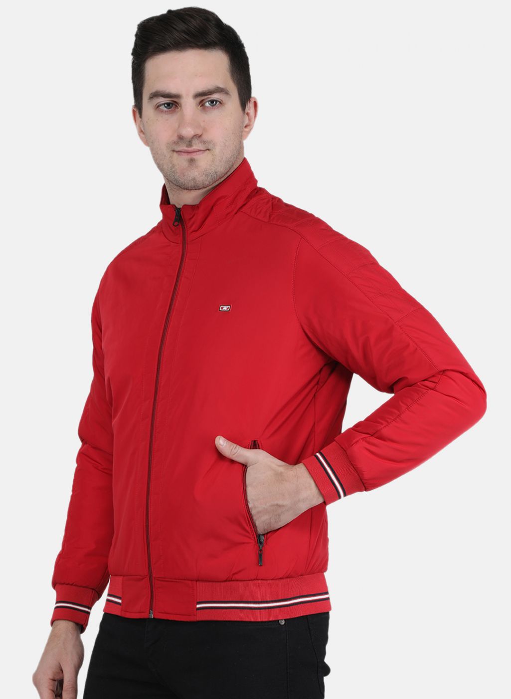 Men Red Solid Jacket