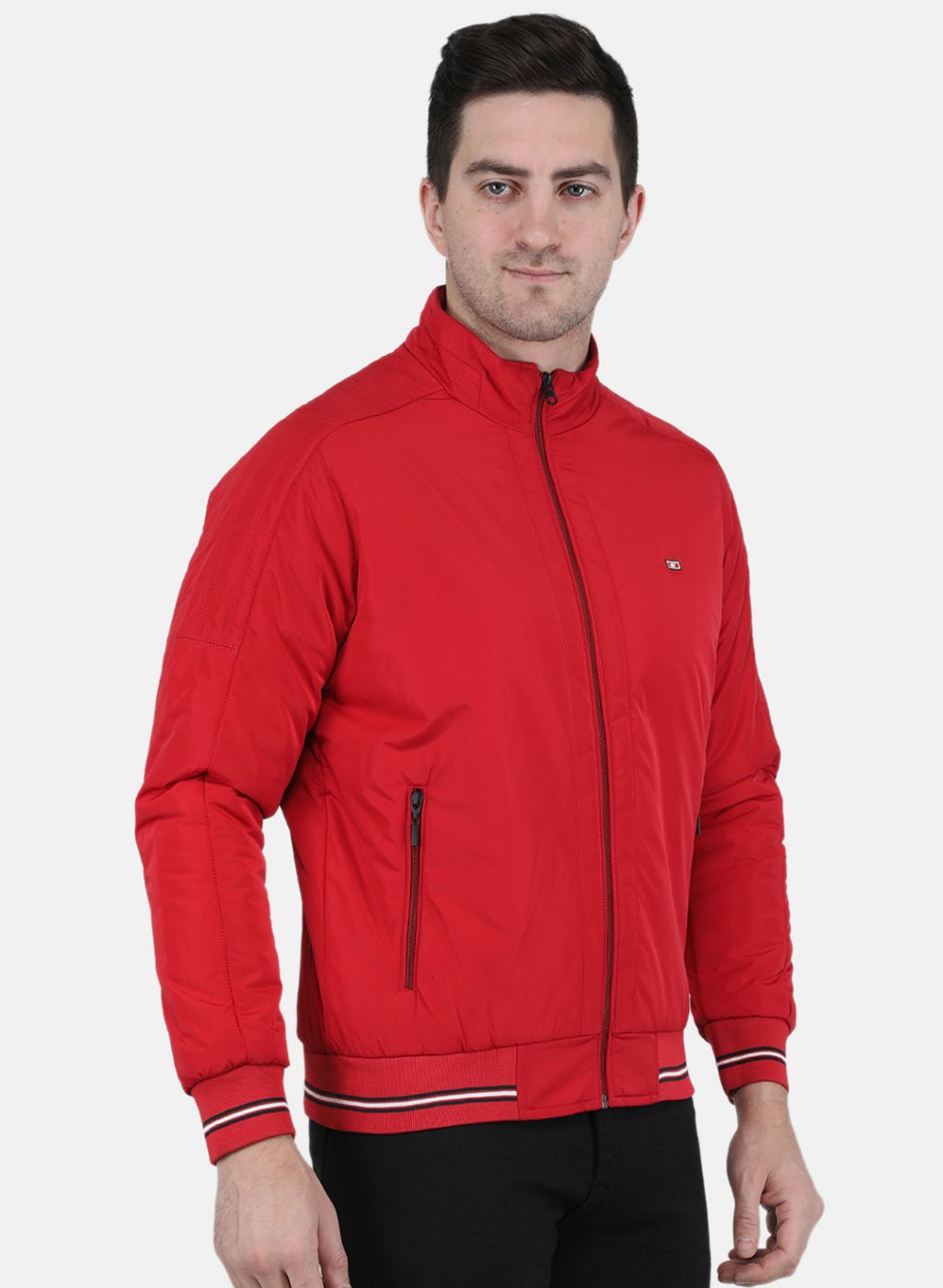 Men Red Solid Jacket