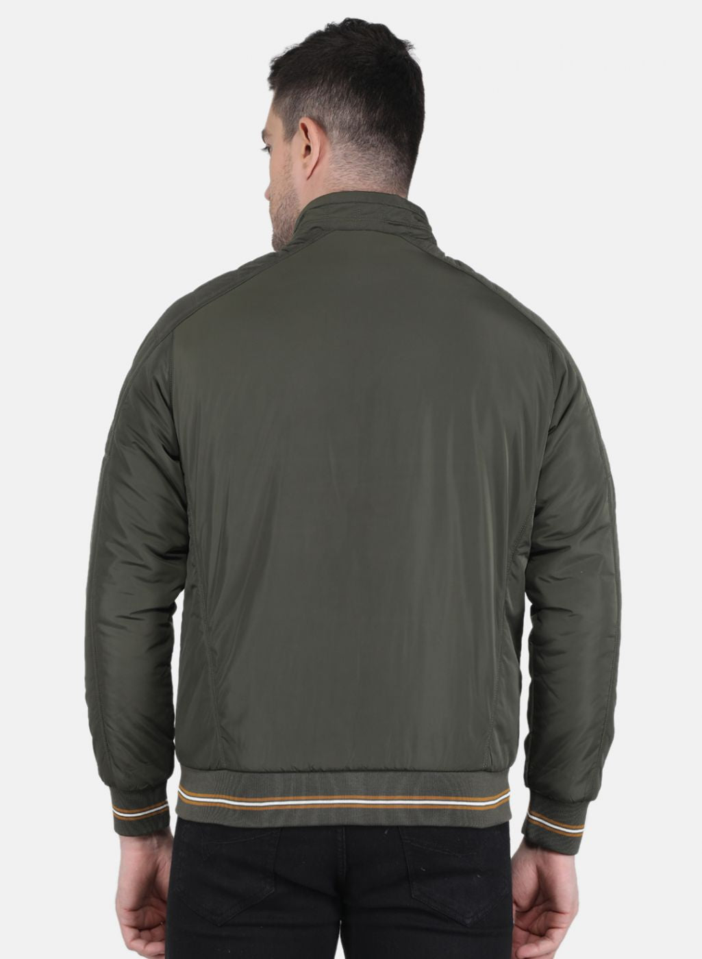Men Olive Solid Jacket