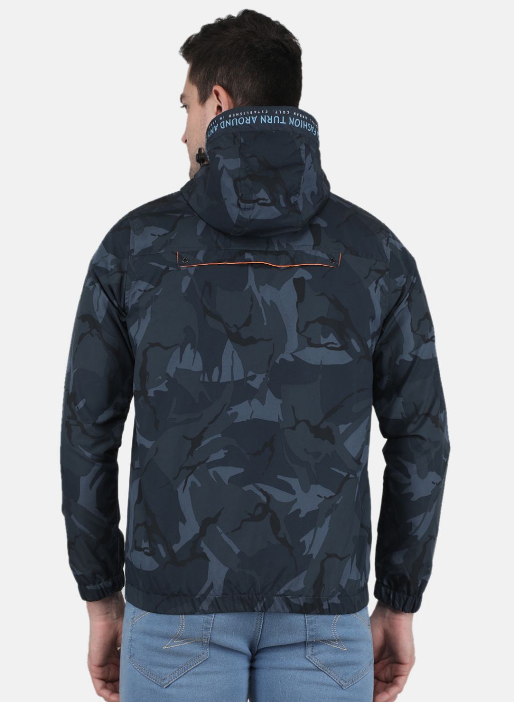 Men Blue Solid Jacket