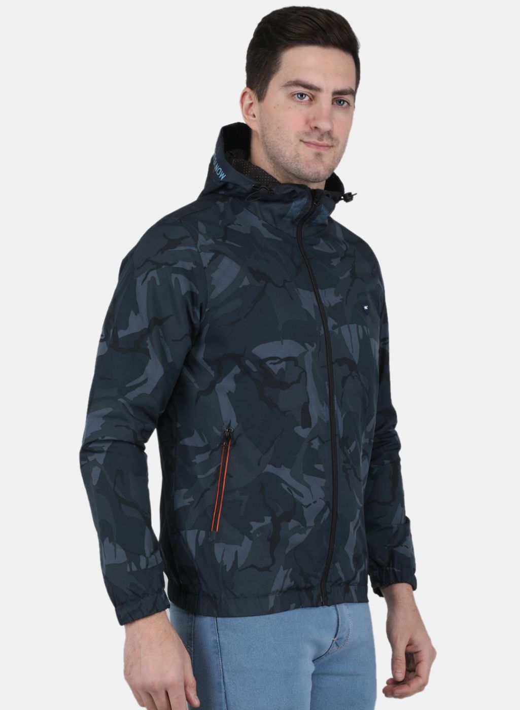 Men Blue Solid Jacket
