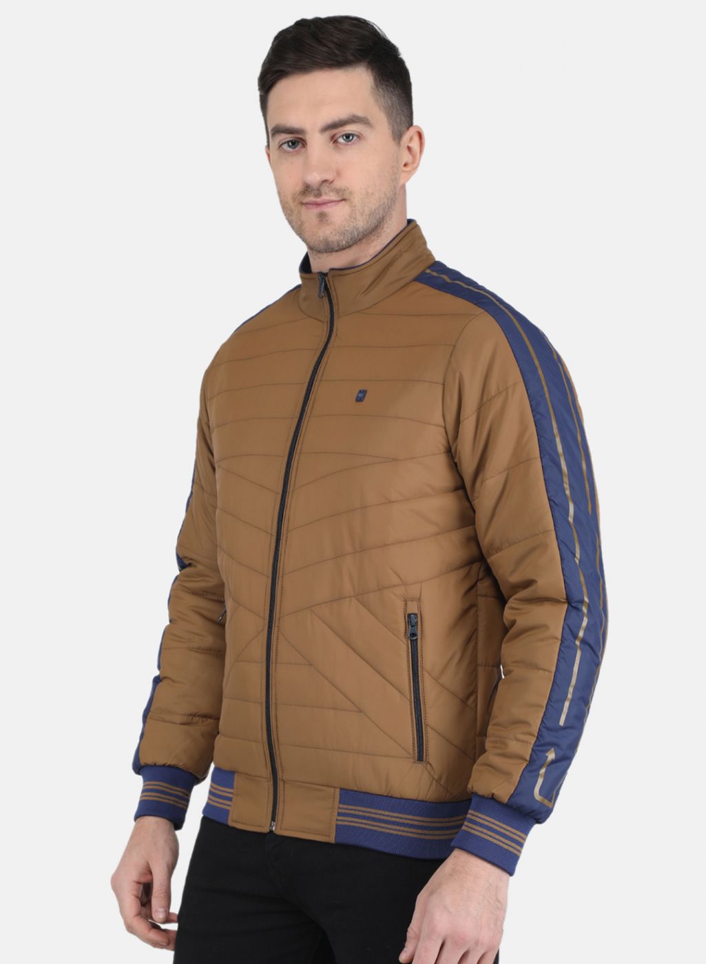 Men Brown Solid Jacket