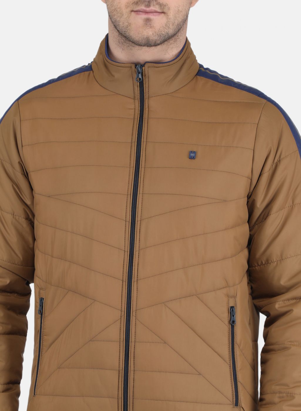 Men Brown Solid Jacket