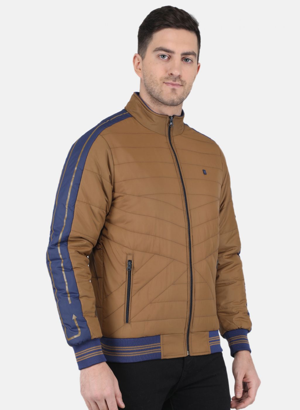 Men Brown Solid Jacket