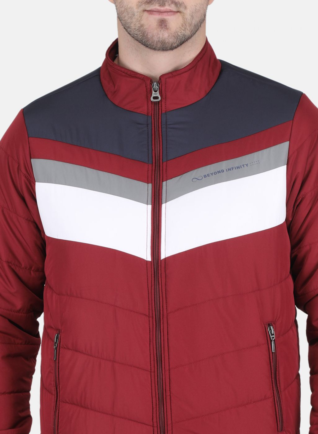 Men Maroon Solid Jacket