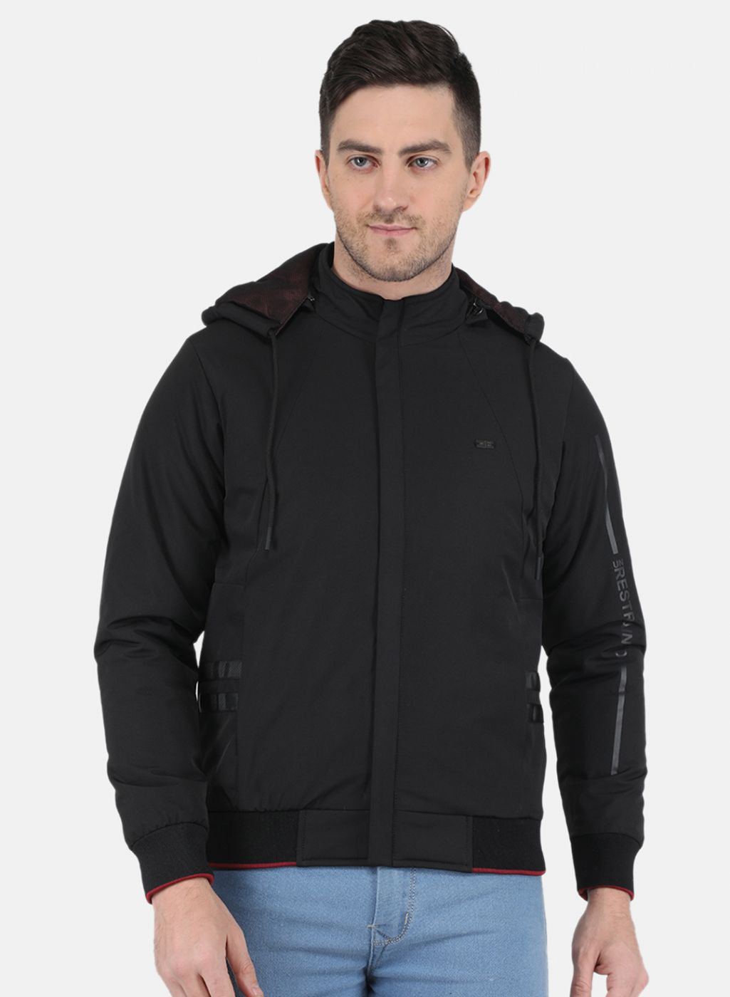 Men Black Solid Jacket