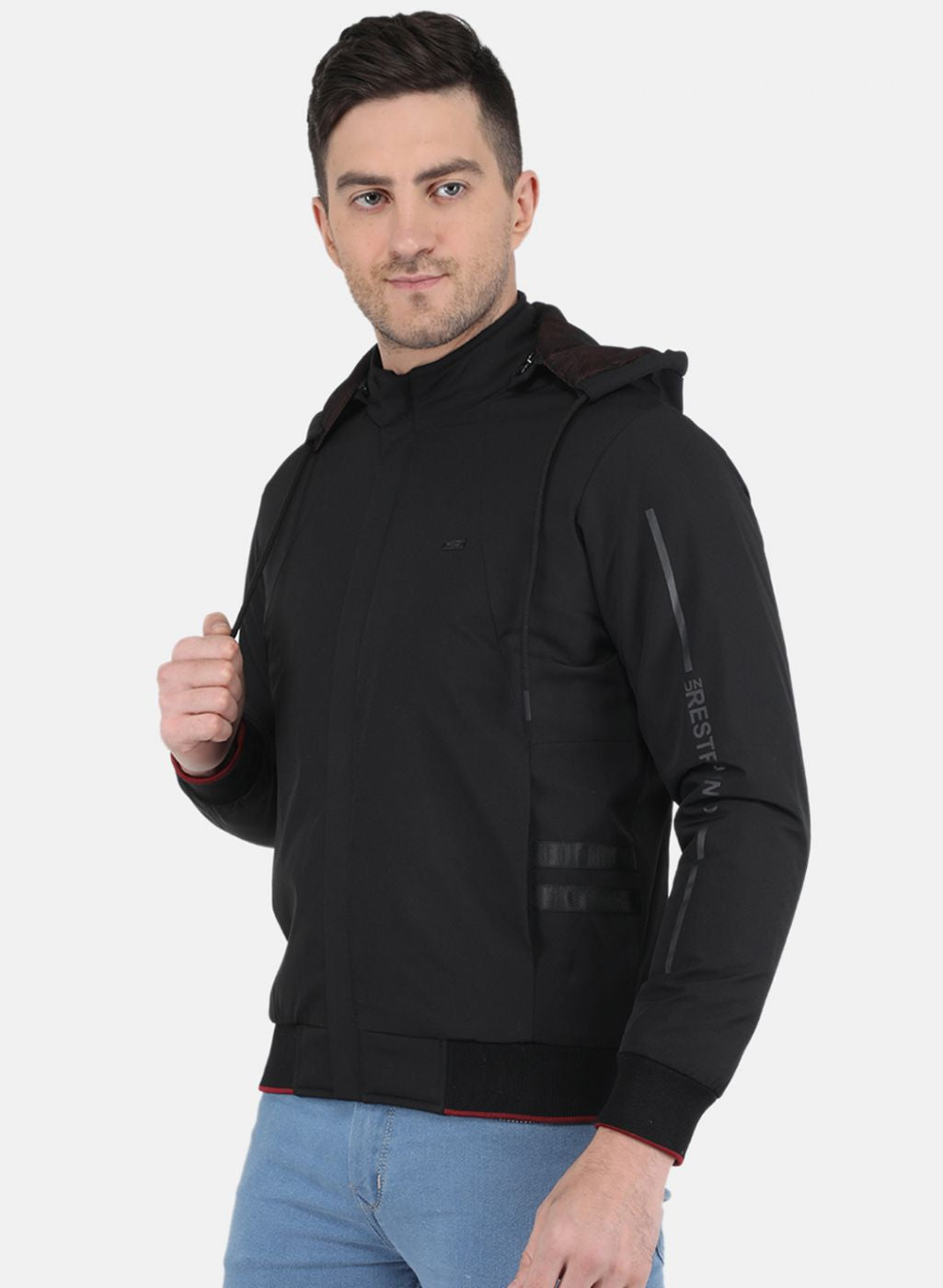 Men Black Solid Jacket