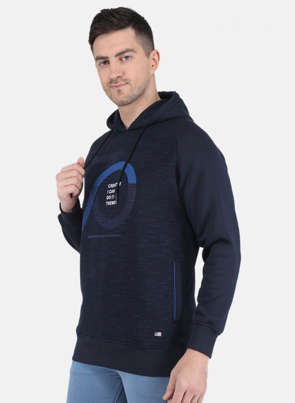 Men NAvy Blue Solid Sweatshirt