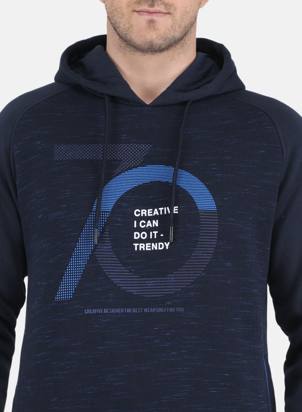 Men NAvy Blue Solid Sweatshirt