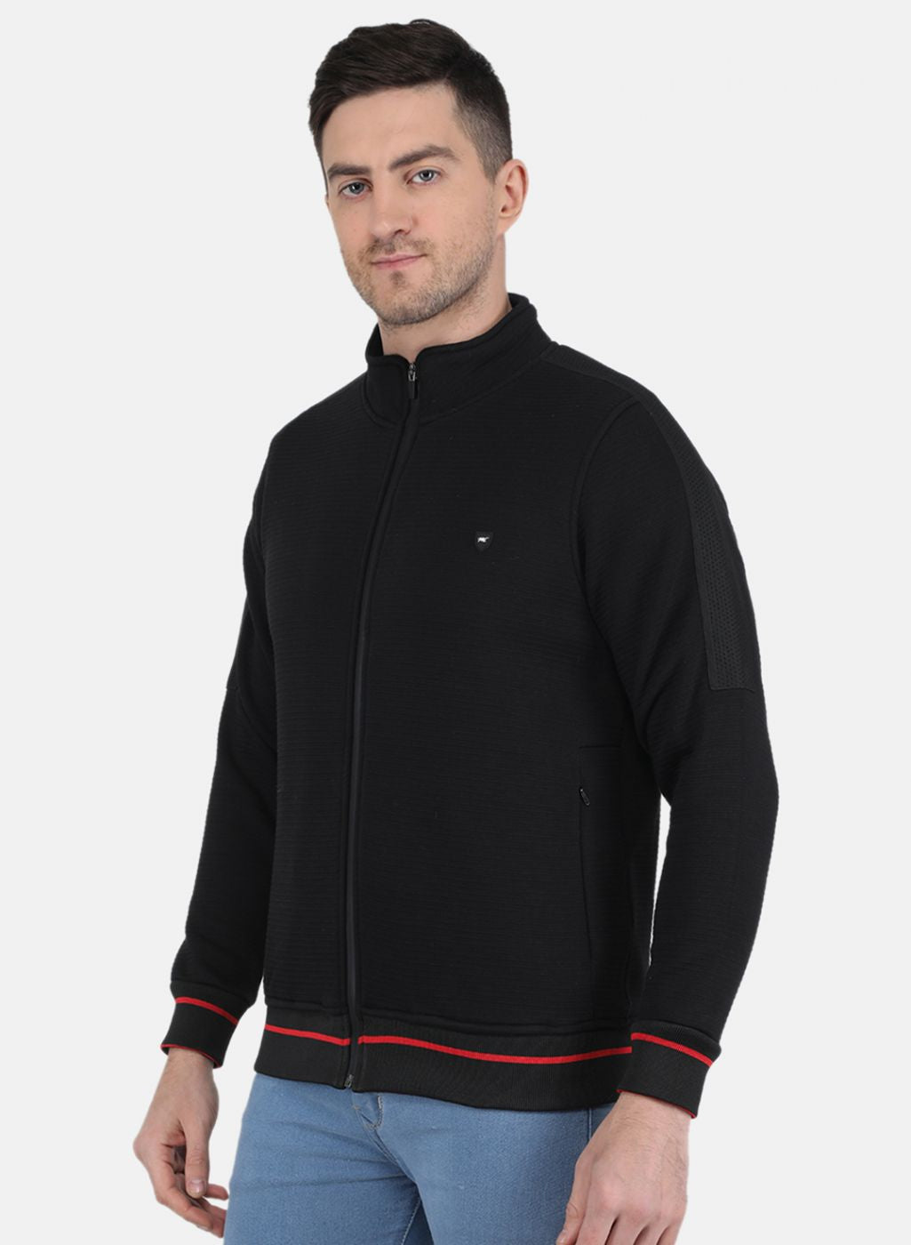 Men Black Solid Sweatshirt
