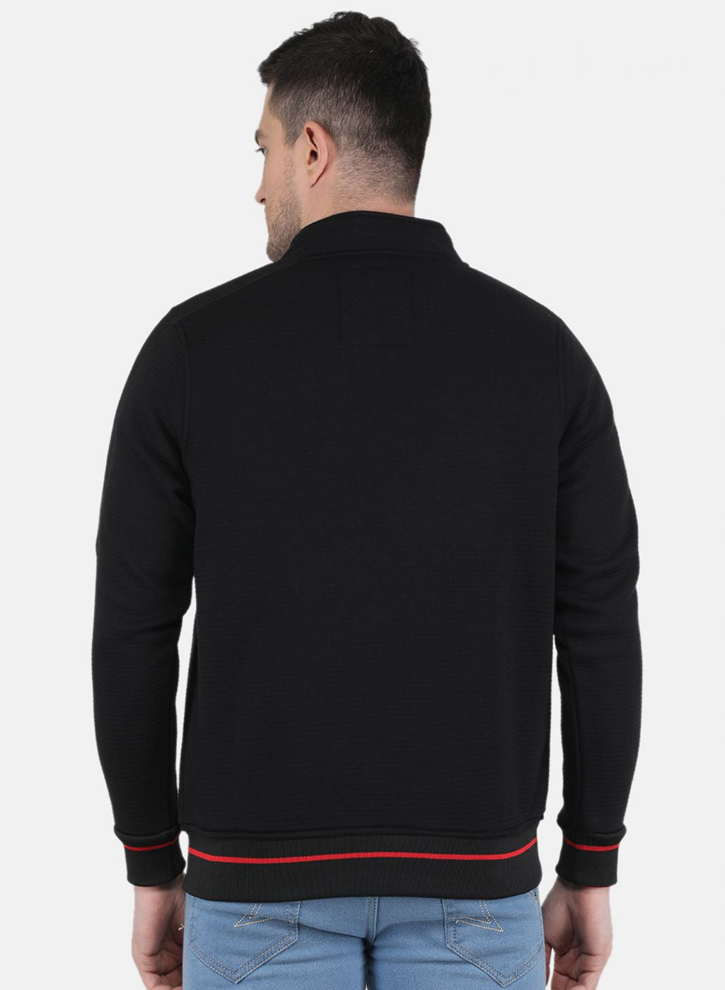Men Black Solid Sweatshirt