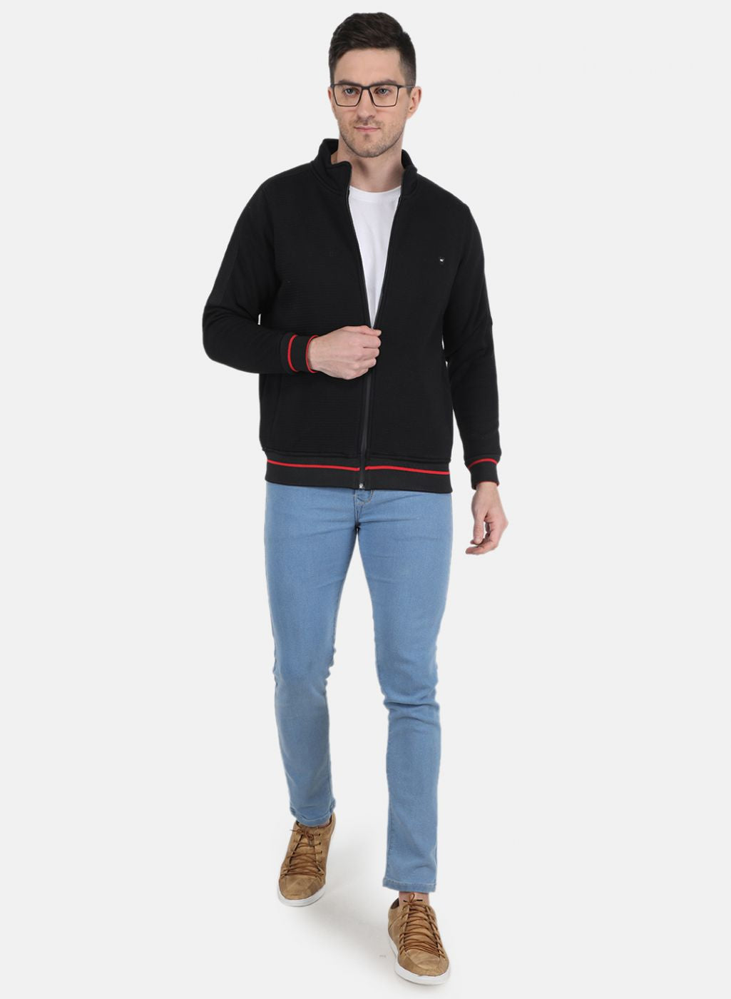 Men Black Solid Sweatshirt