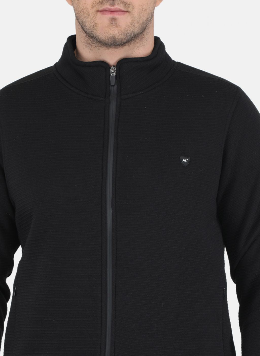 Men Black Solid Sweatshirt