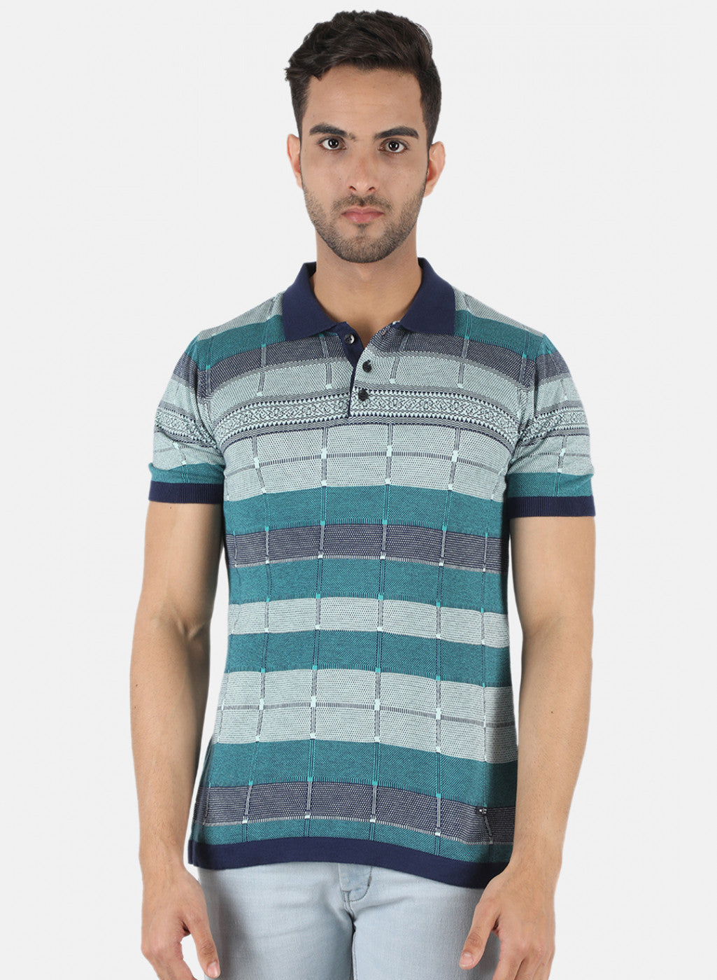 Men Blue Printed T-Shirt