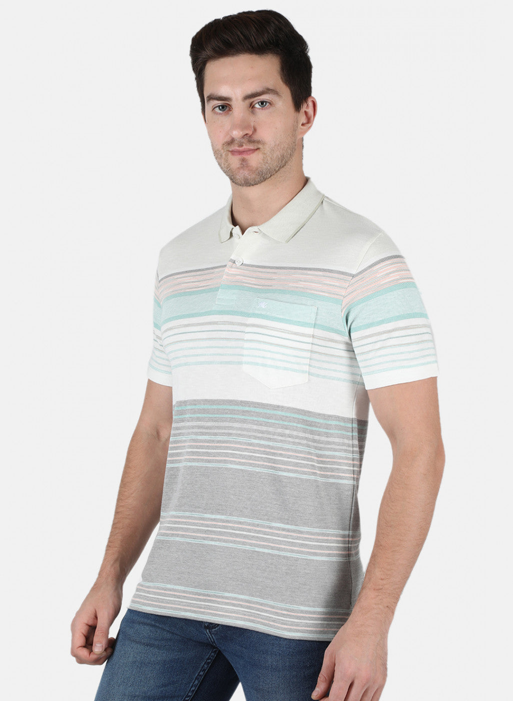 Men Blue Stripe T-Shirt