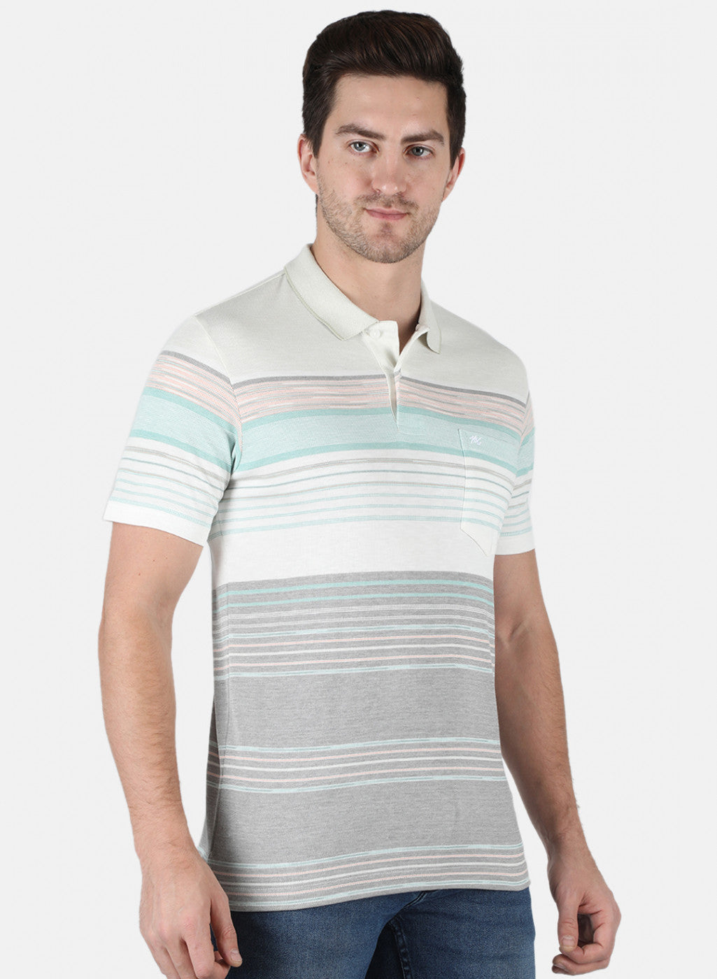 Men Blue Stripe T-Shirt