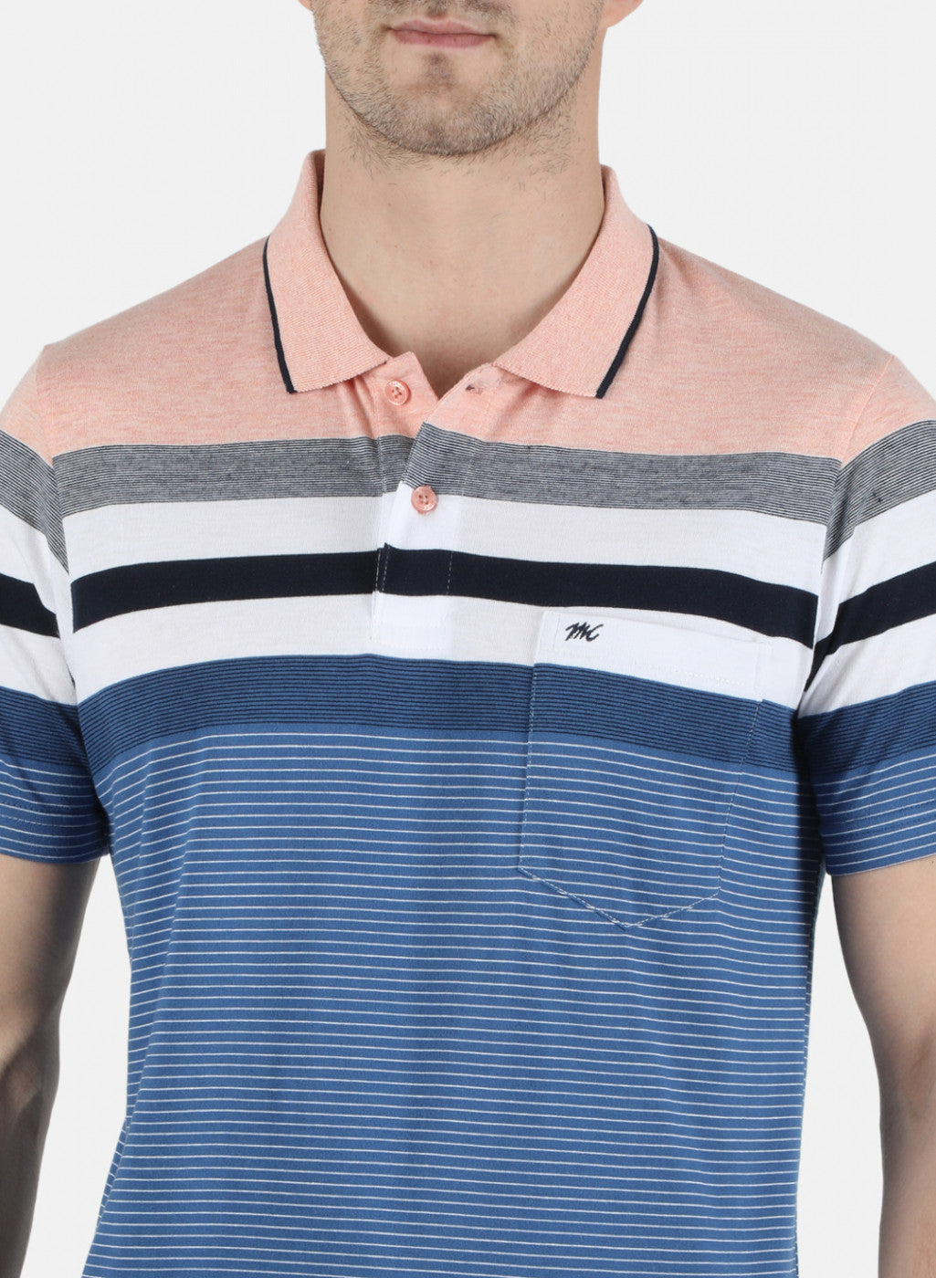 Men Pink Stripe T-Shirt