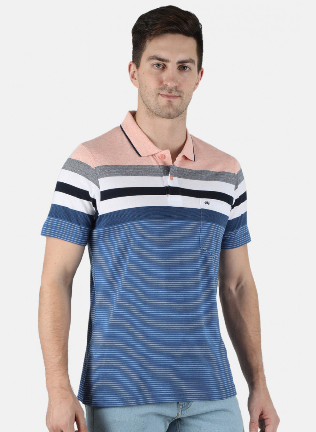 Men Pink Stripe T-Shirt