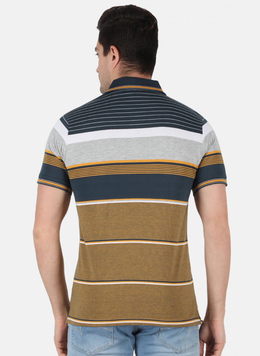 Men Mustard Stripe T-Shirt