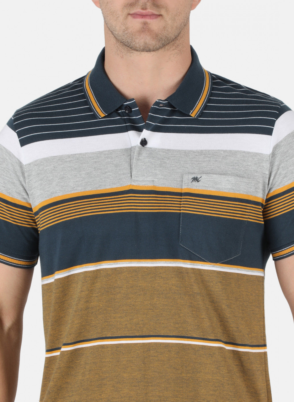 Men Mustard Stripe T-Shirt