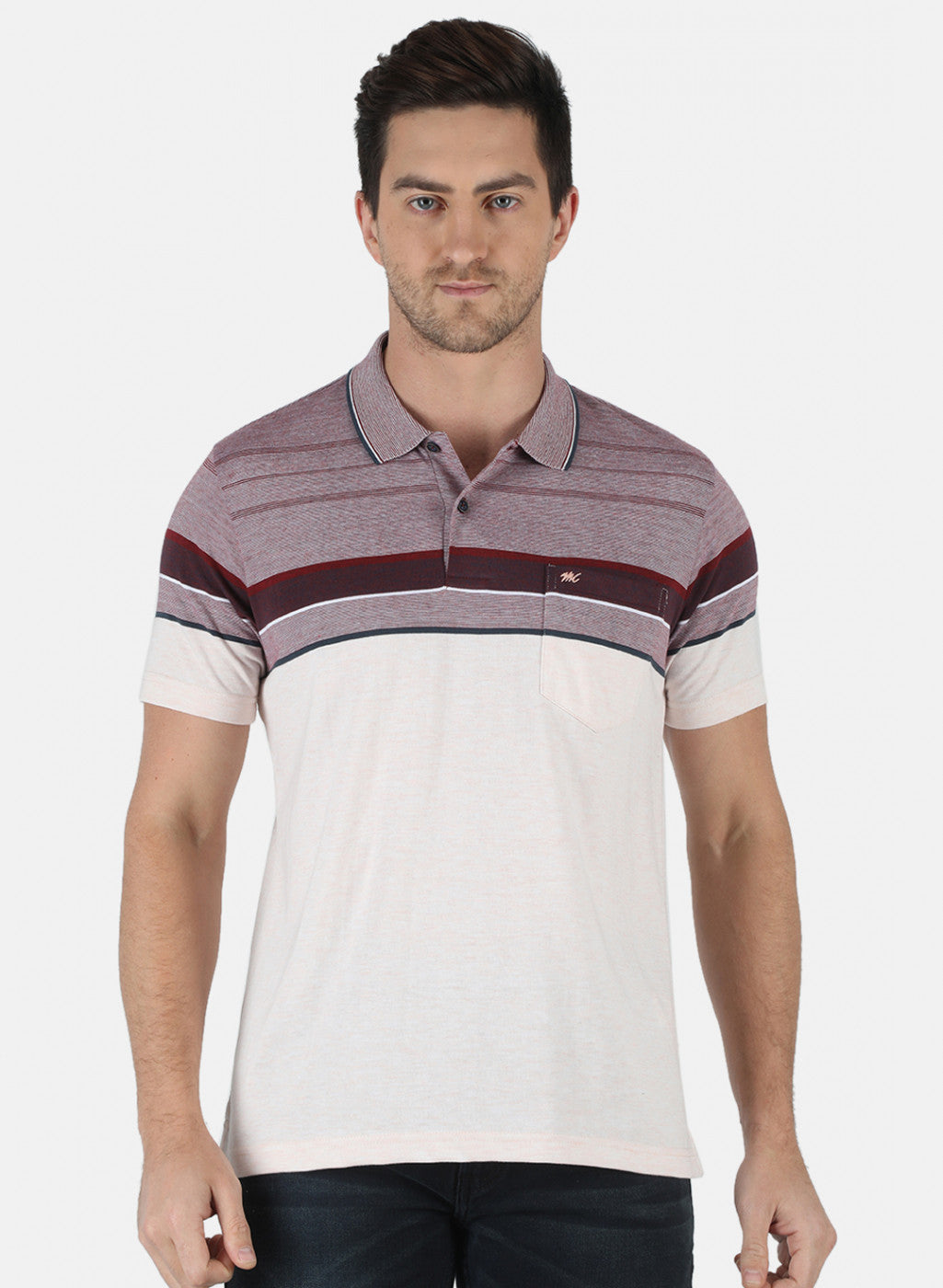 Men Maroon Stripe T-Shirt