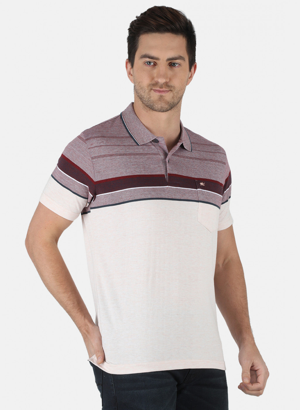Men Maroon Stripe T-Shirt