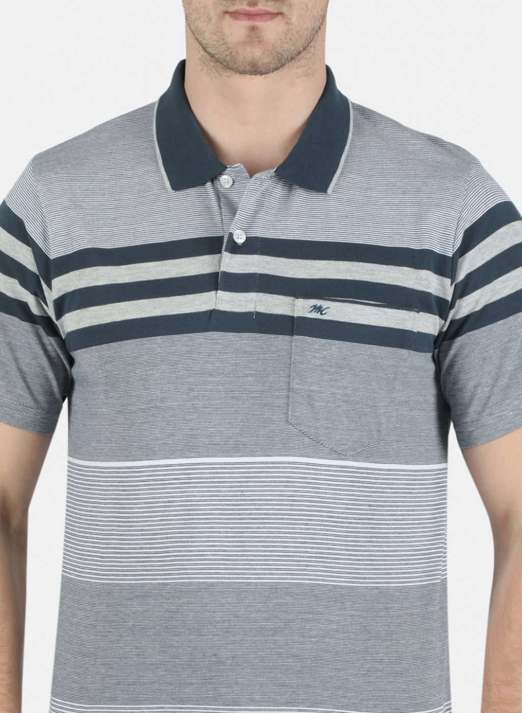 Men NAvy Blue Stripe T-Shirt