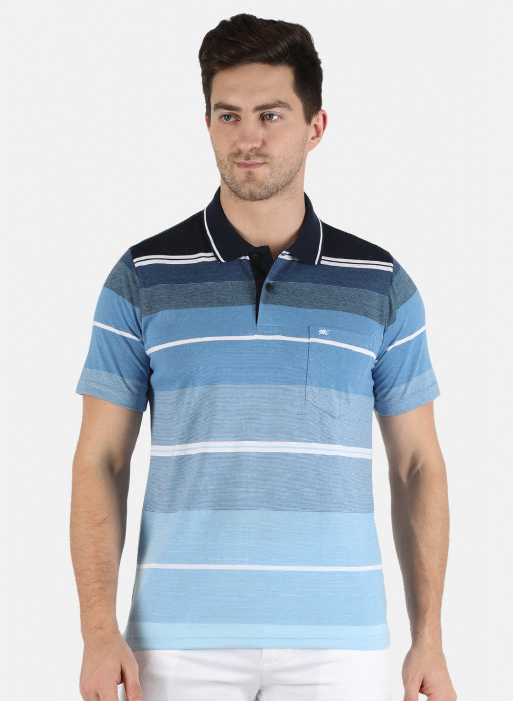 Men Blue Stripe T-Shirt
