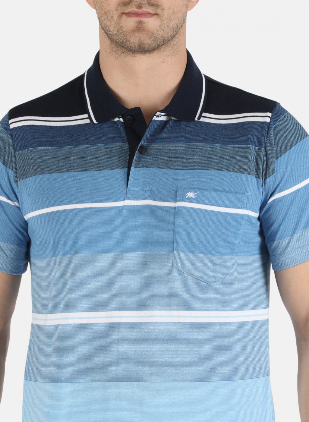 Men Blue Stripe T-Shirt