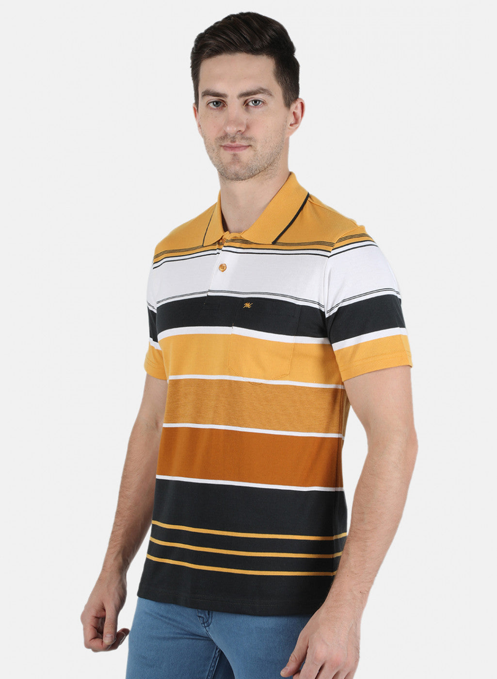 Men Yellow Stripe T-Shirt