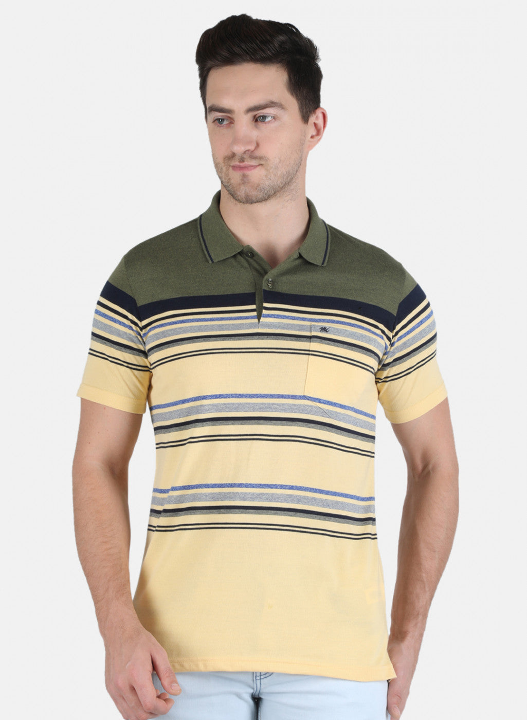 Men Yellow Stripe T-Shirt