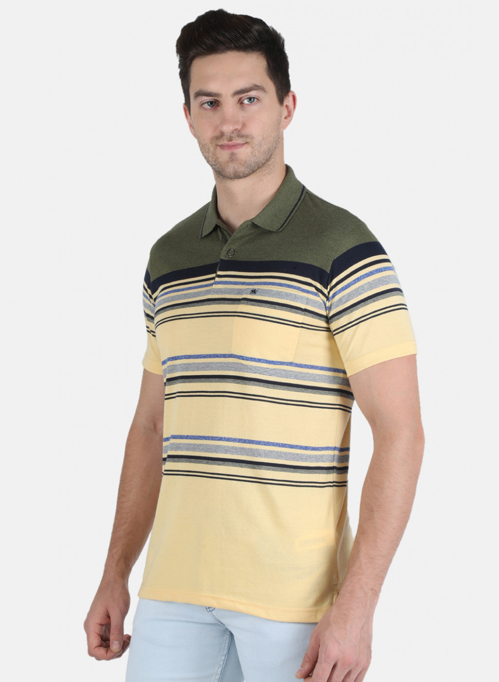 Men Yellow Stripe T-Shirt