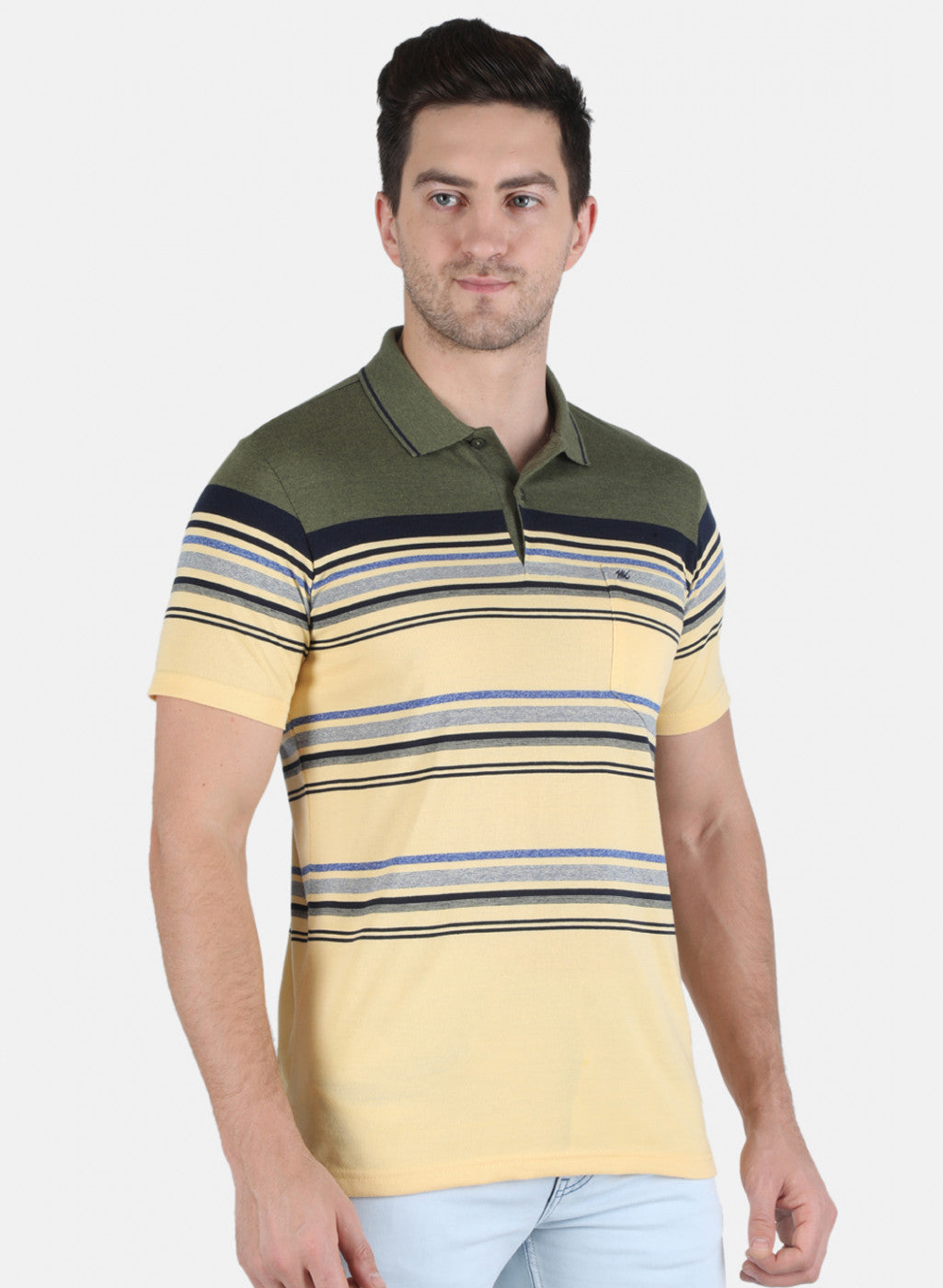Men Yellow Stripe T-Shirt