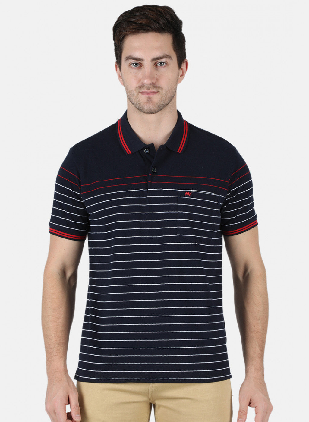 Men NAvy Blue Stripe T-Shirt