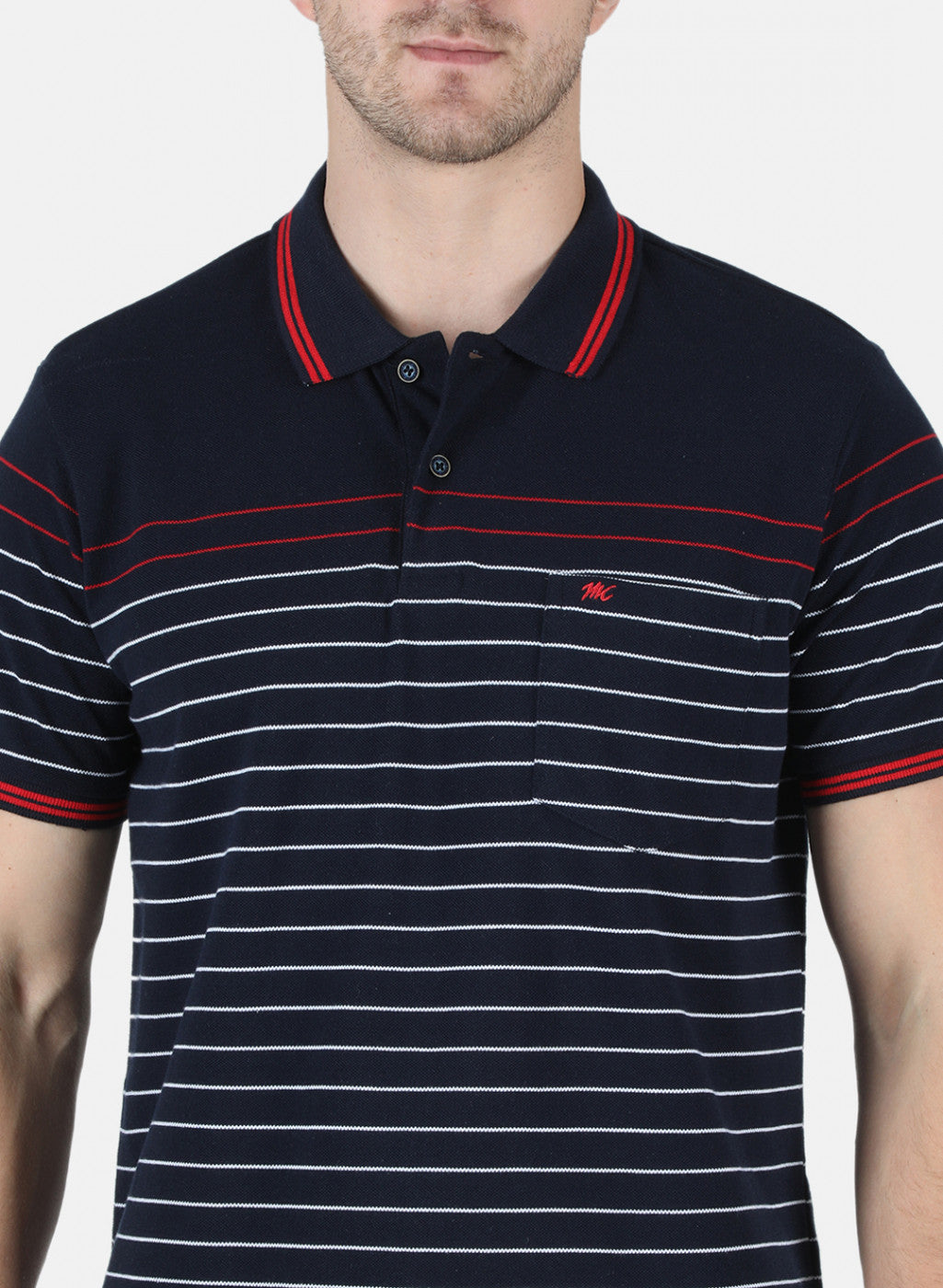Men NAvy Blue Stripe T-Shirt